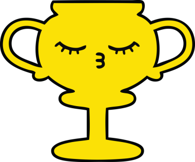 Bir insan tarafından çizilmiş sevimli bir kupa karikatürü.