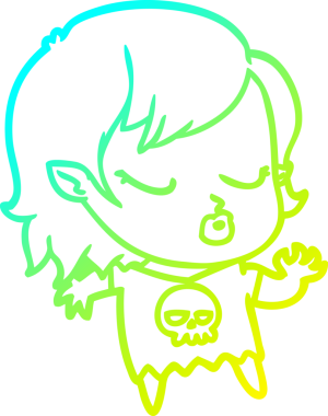 Soğuk gradyan çizgisi, bir insan tarafından çizilmiş şirin bir vampir kız çizgi filmi.