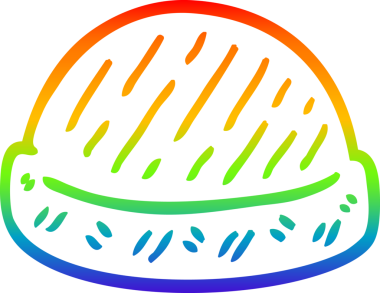 Bir insan tarafından çizilmiş bir kış şapkasının çizimi.