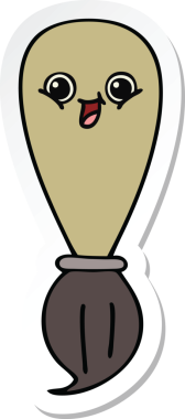 Bir insan tarafından çizilmiş şirin bir karikatür fırçasının çıkartması.