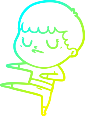 Bir insan tarafından çizilmiş soğuk gradyan çizgi film karakteri.