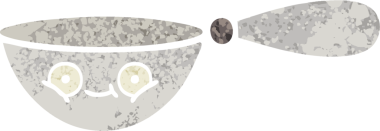 Bir insan tarafından çizilmiş bir ölçüm kaşığının retro çizim tarzı karikatürü