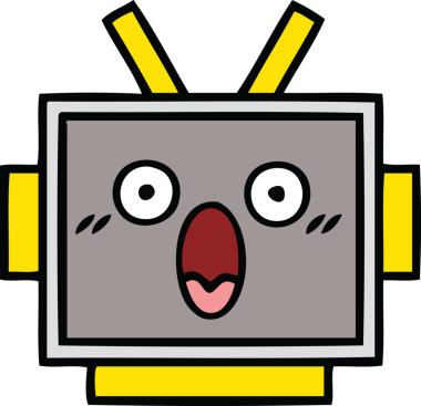 Bir insan tarafından çizilmiş güzel bir robot kafası karikatürü.