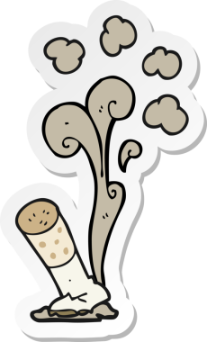 Bir insan tarafından çizilmiş sigara etiketi.