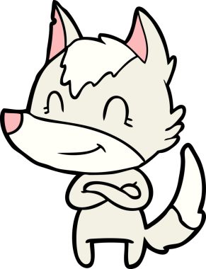 Bir insan tarafından çizilmiş dost canlısı bir kurt.