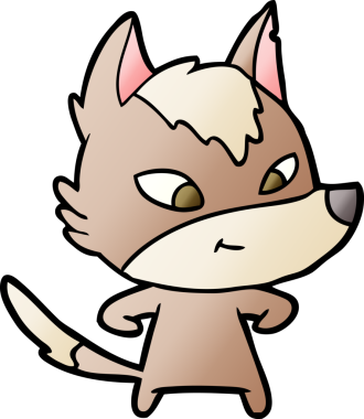 Bir insan tarafından çizilmiş dost canlısı bir kurt.