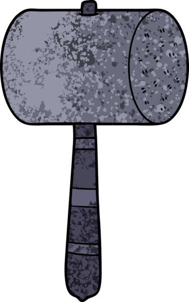 Bir insan tarafından çizilmiş karton çekiç.