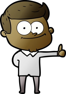 Bir insan tarafından çizilmiş gülümseyen adam.