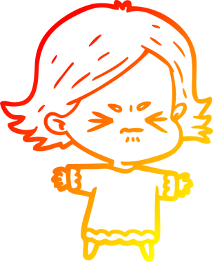 Bir insan tarafından çizilmiş kızgın bir karikatür çizimi.