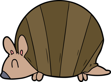 Bir insan tarafından çizilmiş armadillo çizgi filmi.