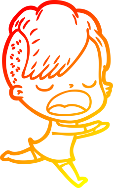 Bir insan tarafından çizilmiş havalı bir hippi kızın sıcak çizgi çizimi.