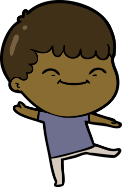 Bir insan tarafından çizilmiş mutlu çocuk çizgi filmi.