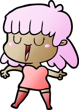 Bir insan tarafından çizilmiş karikatür kadın.