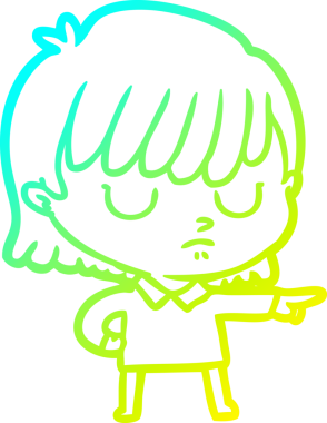 Bir insan tarafından çizilmiş bir karikatür kadın çizimi.