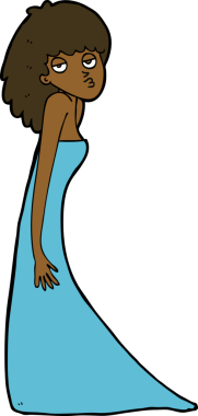 Bir insan tarafından çizilen karikatür kadın.