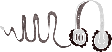 bir insan tarafından çizilmiş çizgi film kulaklıkları