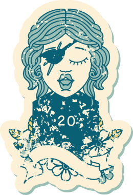 Retro Dövme Tarzı Bir insan tarafından çizilmiş 20 zarlı düzenbaz insan