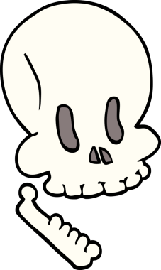 Bir insan tarafından çizilmiş cadılar bayramı kafatası karalaması.