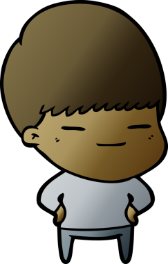 Bir insan tarafından çizilmiş kendini beğenmiş bir çocuk.