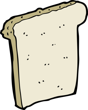 Bir insan tarafından çizilmiş bir ekmek dilimi.