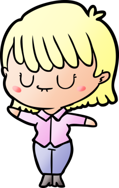 Bir insan tarafından çizilmiş karikatür kadın.