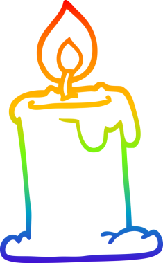 Gökkuşağı gradyan çizgi çizimi Bir insan tarafından çizilmiş mum çizgi