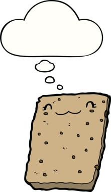 Bir insan tarafından çizilmiş düşünce balonlu bisküvi.