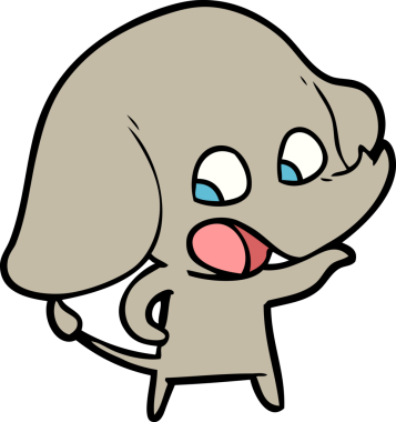 Bir insan tarafından çizilmiş şirin bir fil.