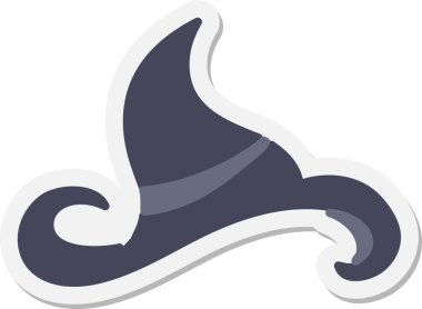 Bir insan tarafından çizilmiş ürkütücü cadı şapkası çıkartması.