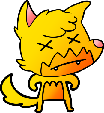 Ölü tilki çizgi film karakteri bir insan tarafından çizilmiş.