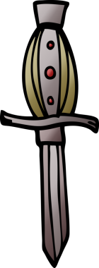 Bir insan tarafından çizilmiş karalama dövme hançeri sembolü.