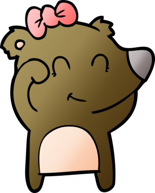 Bir insan tarafından çizilmiş dişi ayı çizgi filmi.