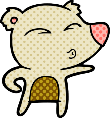 Bir insan tarafından çizilmiş bir çizgi film karakteri.