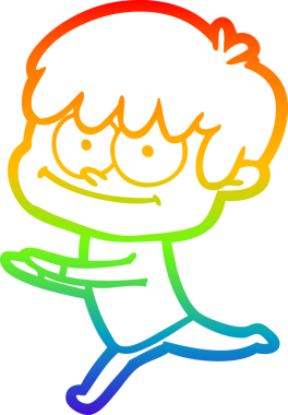 gökkuşağı gradyanı çizimi bir insan tarafından çizilmiş mutlu bir çizgi film adamı