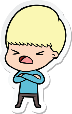 Bir insan tarafından çizilmiş bir karikatür çıkartması.