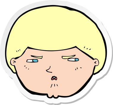 Bir insan tarafından çizilmiş bir karikatür çıkartması.