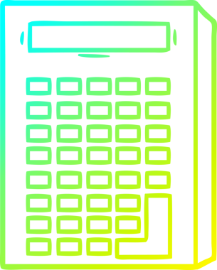 Bir insan tarafından çizilmiş bir karikatür hesap makinesinin soğuk gradyan çizimi