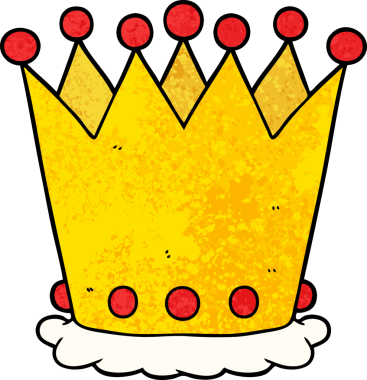 Bir insan tarafından çizilmiş karikatür tacı