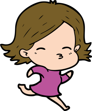 Bir insan tarafından çizilmiş karikatür kadın.