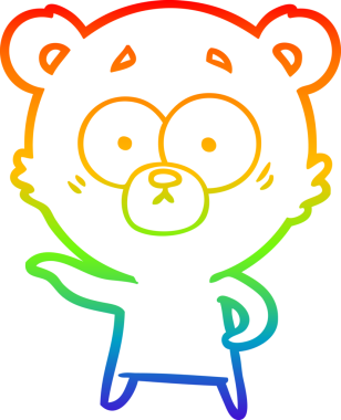 gökkuşağı gradyan çizgisi bir insan tarafından çizilmiş endişeli ayı karikatürü