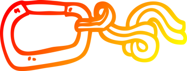 Bir insan tarafından çizilen çizgi film şeridi ve halatın sıcak gradyan çizimi