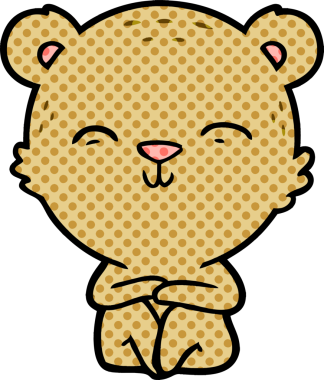 Bir insan tarafından çizilmiş mutlu çizgi film ayısı.