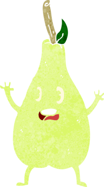 Bir insan tarafından çizilmiş korkmuş armut.