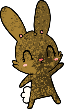 Bir insan tarafından çizilmiş şirin çizgi film tavşanı.