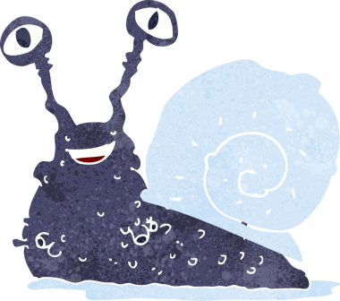 bir insan tarafından çizilmiş karikatür salyangozu