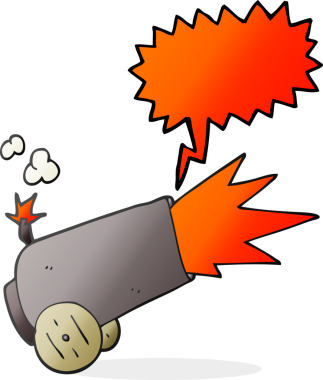 Bir insan tarafından çizilmiş serbest konuşma balonu karikatür topu atışı