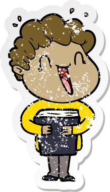 Bir insan tarafından çizilmiş mutlu bir adamın sıkıntılı çıkartması.