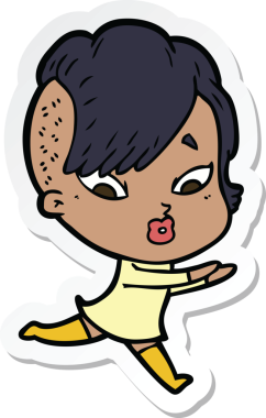 Bir insan tarafından çizilmiş bir karikatür çıkartması.