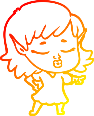 Bir insan tarafından çizilmiş güzel bir elf kızı çizimi.