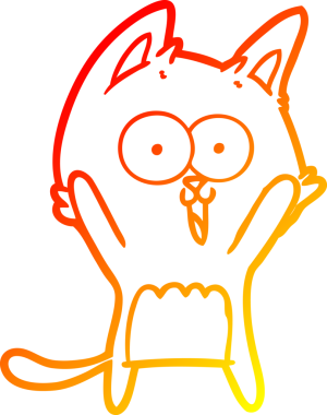 Bir insan tarafından çizilmiş komik bir çizgi film kedisinin sıcak çizgi çizimi